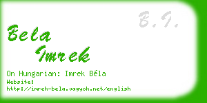bela imrek business card
